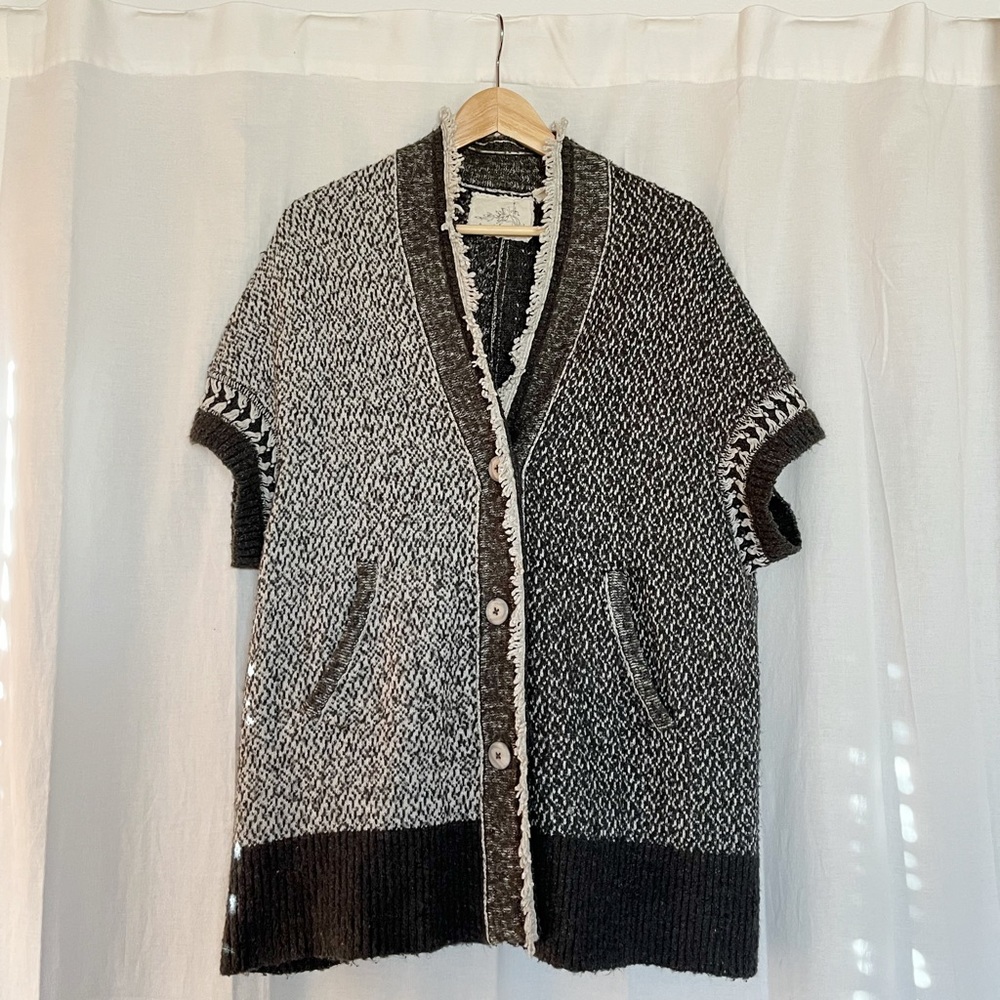 Anthropologie Angel of the North Short Sleeve Wool Cardigan XS/S